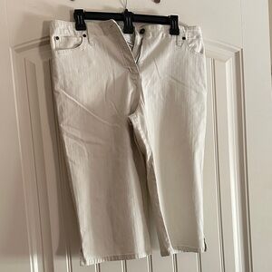 Christopher & Banks Cream Women's Bermudas